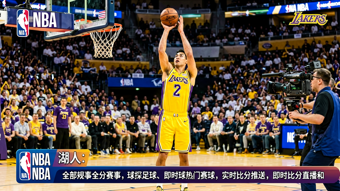 NBA篮球比赛现场，球员投篮瞬间